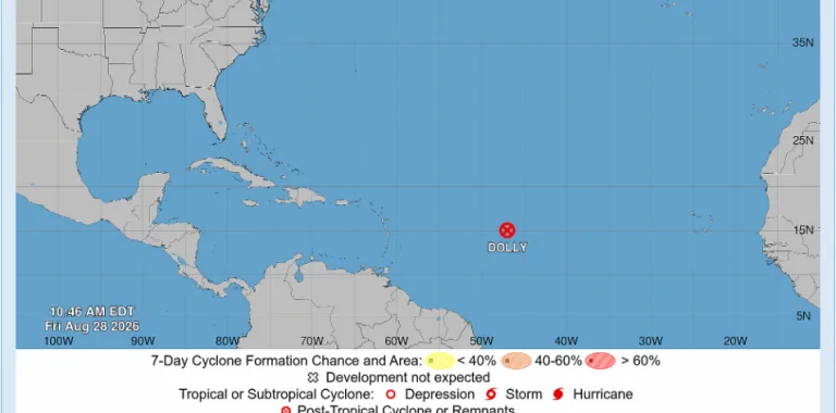 Dolly se debilita a onda tropical pero sus restos amenazan con lluvias intensas en RD