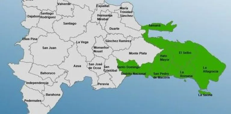 COE activa alerta verde en siete provincias y Distrito Nacional por onda tropical