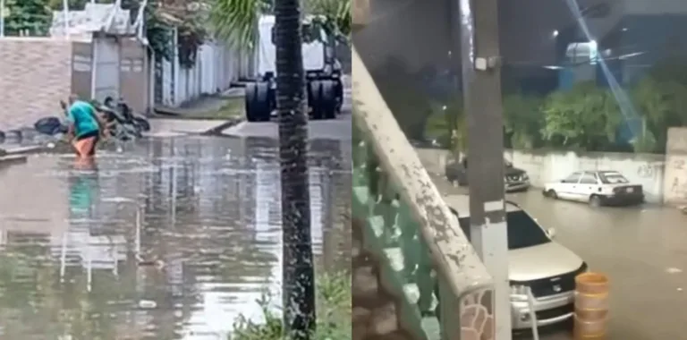 Lluvias torrenciales inundan Maquiteria e Invi-Dorex en Santo Domingo Este