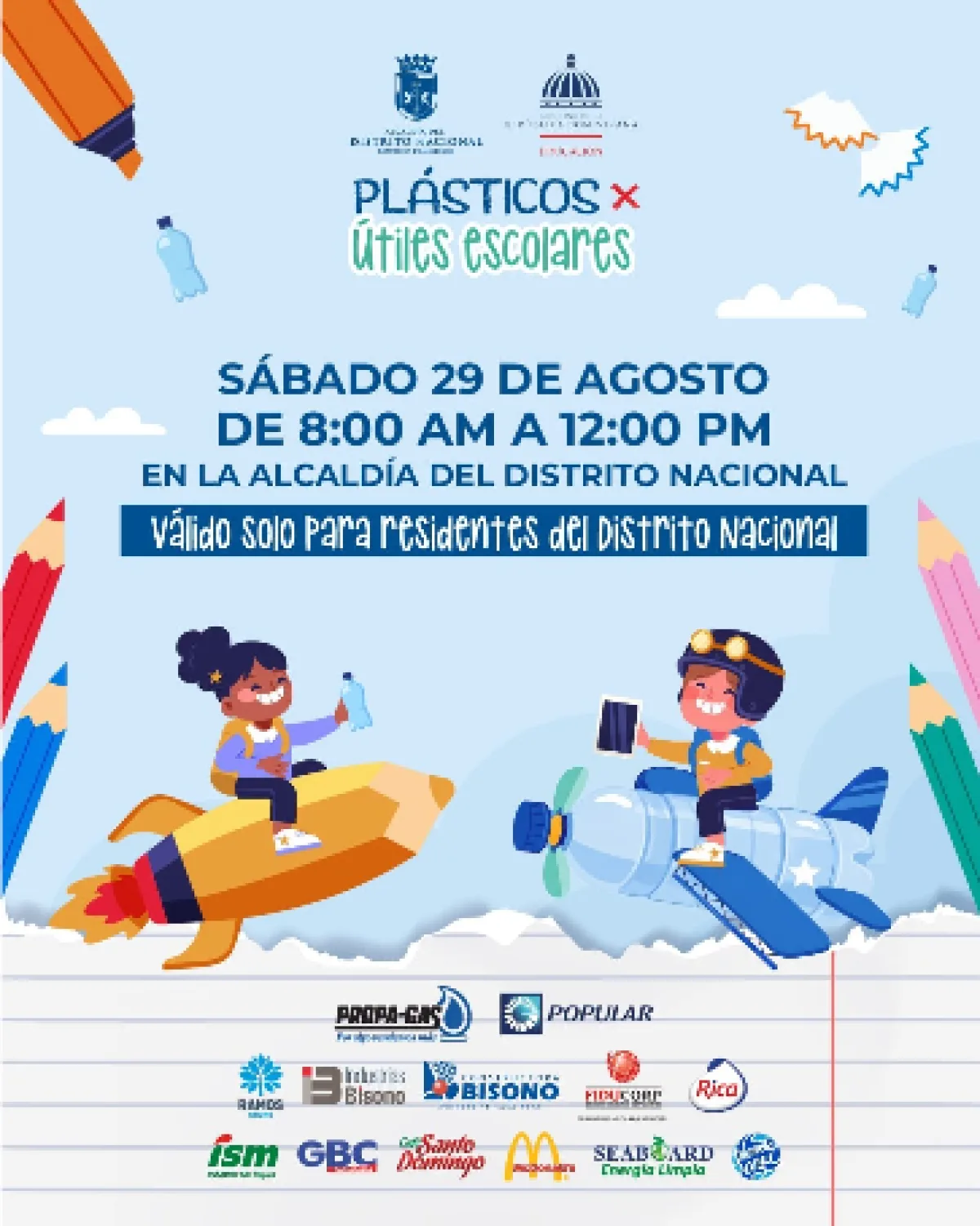 Alcaldía del Distrito Nacional lanza tercera edición de Plásticos por Útiles Escolares