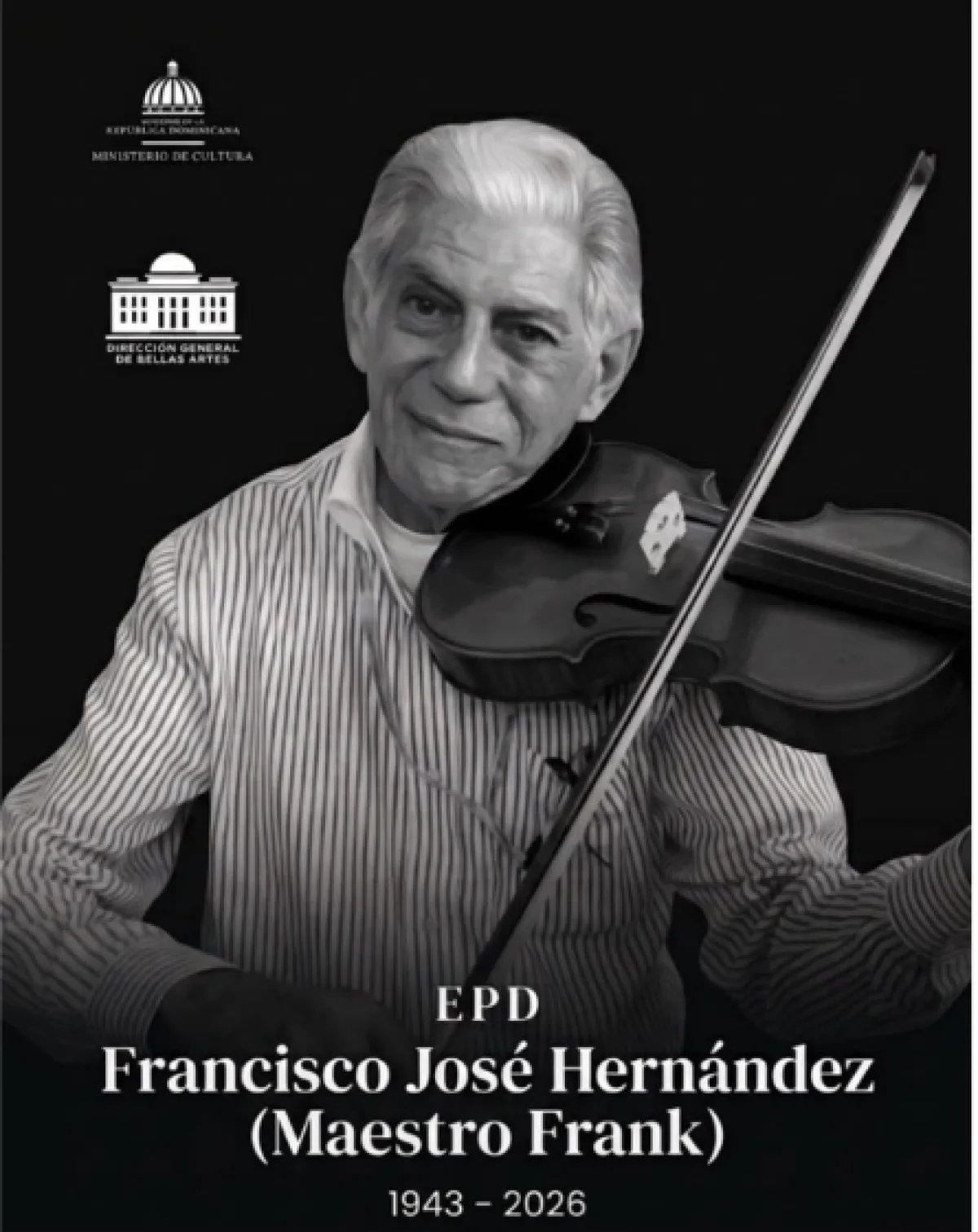 Fallece el maestro violinista Francisco José Hernández, figura clave de la música dominicana