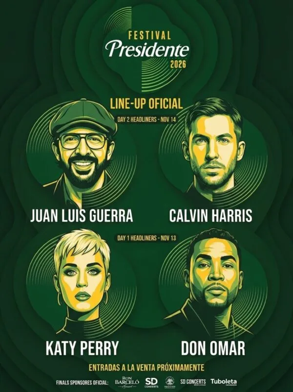 Festival Presidente 2026 revela cartelera completa y precios para sus dos días en el Estadio Olímpico