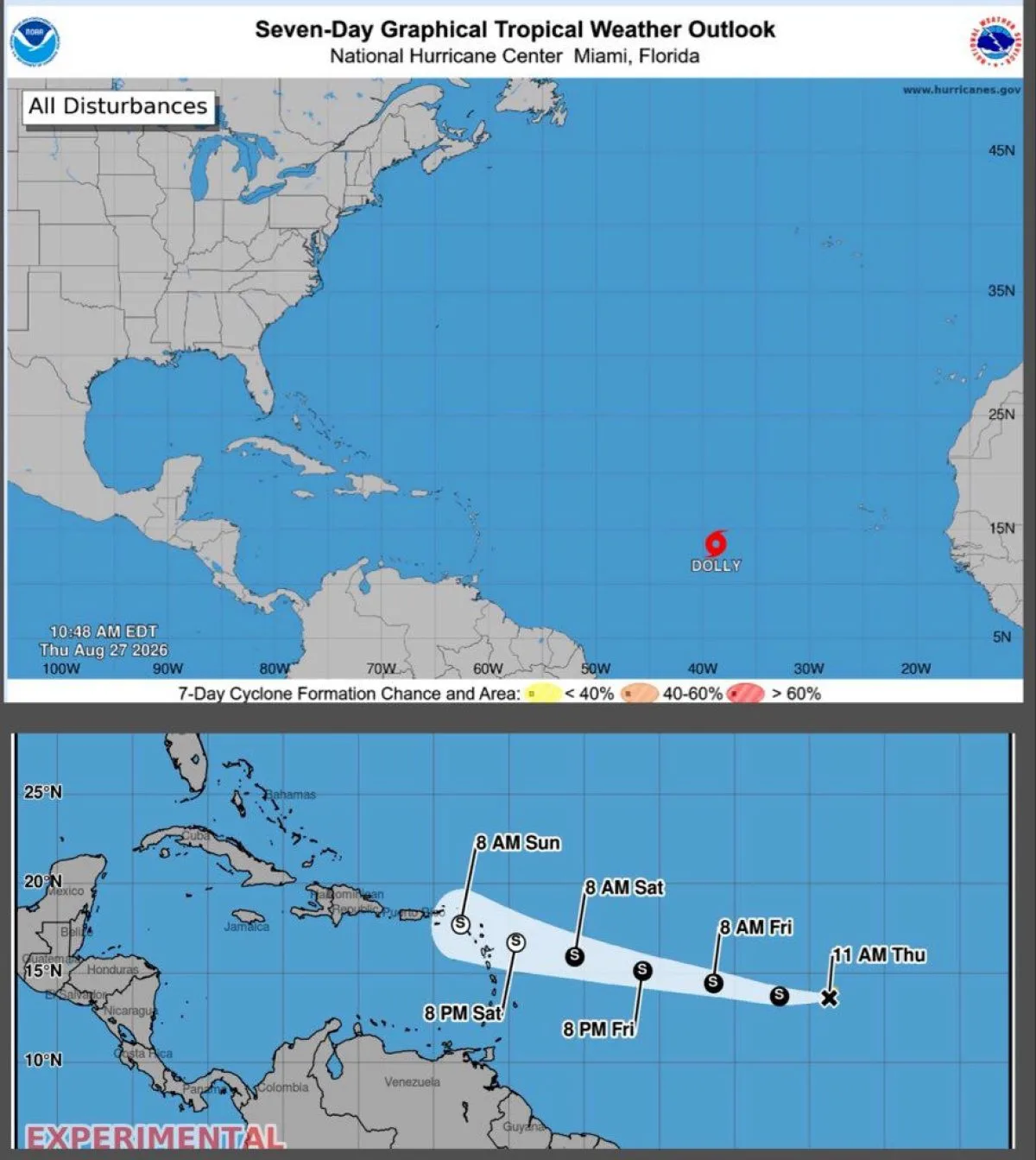 Tormenta tropical Dolly podría generar lluvias significativas en RD el domingo y lunes
