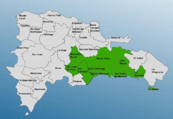 COE activa alerta verde en 8 provincias y Distrito Nacional por lluvias intensas