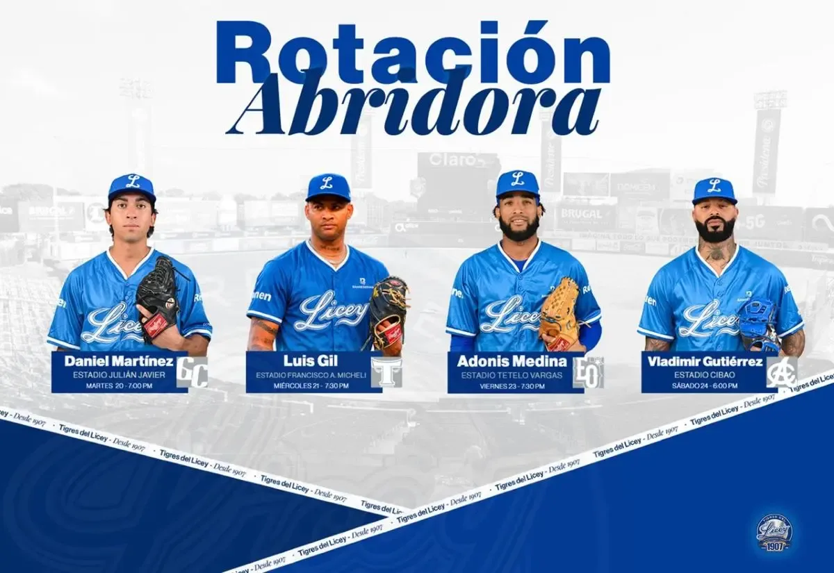 Licey define su rotación abridora para la semana en LIDOM 2026-27